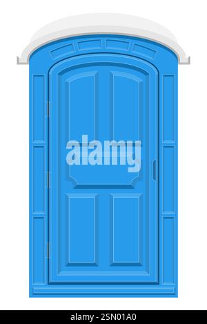 outdoor toilet flat style illustration illustration isolated on white background Stock Vector