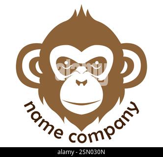 monkey gorilla chimpanzee logo creative and original for your business or company logotype vector illustration isolated on white background Stock Vector