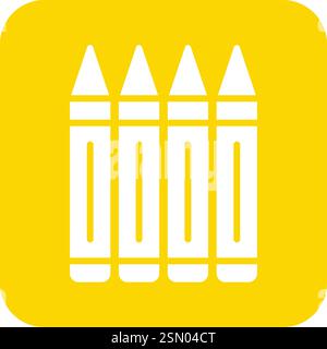 Crayons Vector Icon Design Illustration Stock Vector