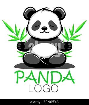 panda bear logo creative and original for your business or company logotype vector illustration isolated on white background Stock Vector