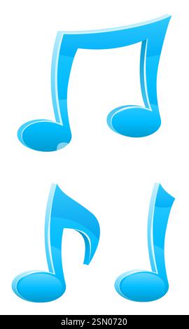 musical notes and treble clef vector illustration isolated on white background Stock Vector