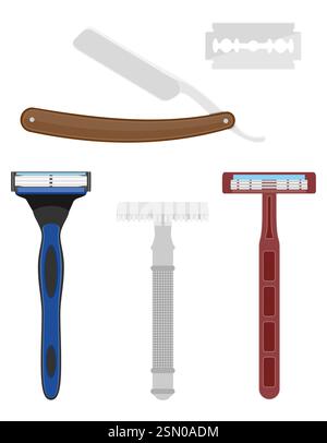 razor for shaving flat style vector illustration isolated on white background Stock Vector