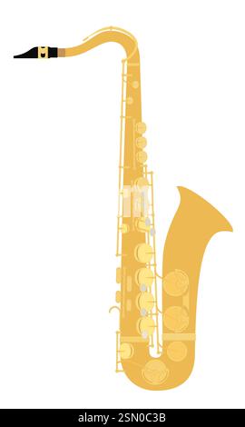 saxophone musical instrument flat style vector illustration isolated on white background Stock Vector