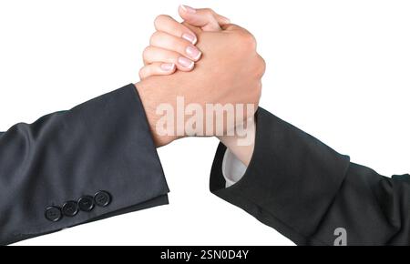 Business handshake symbolizes partnership and collaboration between two professionals in formal attire Stock Photo