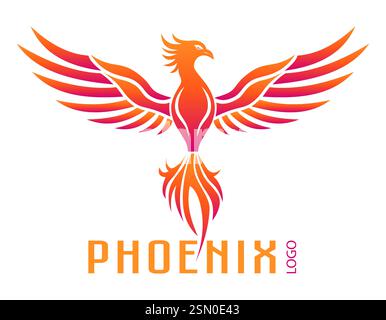 phoenix bird logo creative and original for your business or company vector illustration isolated on white background Stock Vector