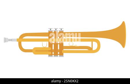 trumpet musical instrument flat style vector illustration isolated on white background Stock Vector