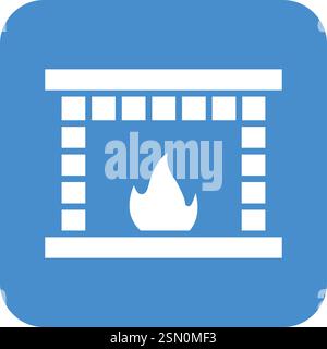 Fireplace Vector Icon Design Illustration Stock Vector