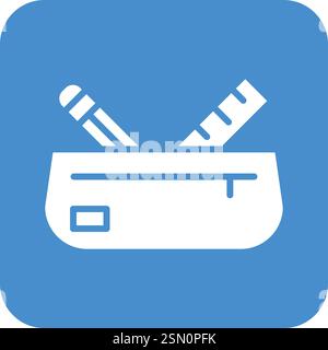 Pencil Case Vector Icon Design Illustration Stock Vector