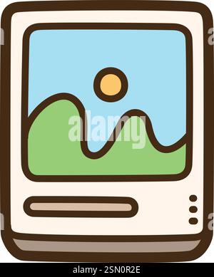 Photograph vector doodle illustration and graphic. Part of travel category. Stock Vector