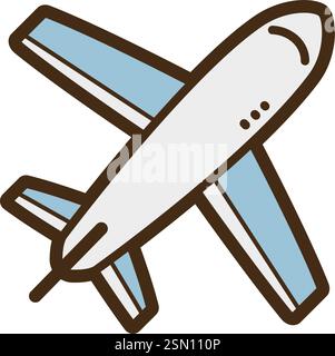 Flight vector doodle illustration and graphic. Part of travel category. Stock Vector