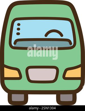 Van vector doodle illustration and graphic. Part of travel category. Stock Vector