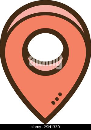 Location vector doodle illustration and graphic. Part of travel category. Stock Vector