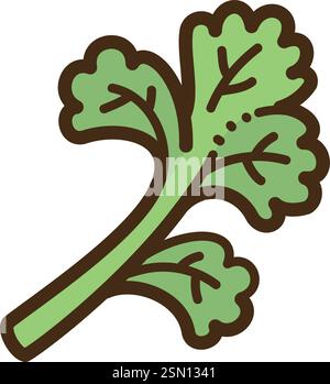 Celery vector doodle illustration and graphic. Part of vegetables category. Stock Vector