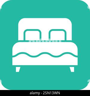 Double bed Vector Icon Design Illustration Stock Vector