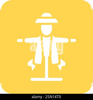 Scarecrow Vector Icon Design Illustration Stock Vector