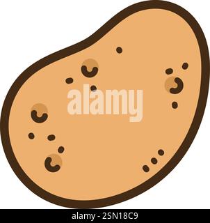 Potato vector doodle illustration and graphic. Part of vegetables category. Stock Vector