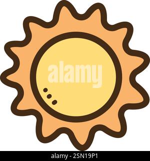 Sun vector doodle illustration and graphic. Part of summer category. Stock Vector