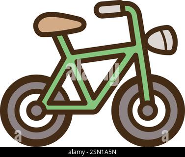 Bicycle vector doodle illustration and graphic. Part of travel category. Stock Vector