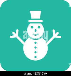Snowman Vector Icon Design Illustration Stock Vector