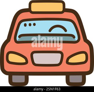 Taxi vector doodle illustration and graphic. Part of travel category. Stock Vector