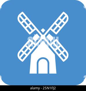Mill Vector Icon Design Illustration Stock Vector