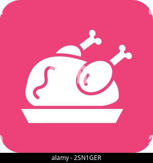 Cooked chicken Vector Icon Design Illustration Stock Vector