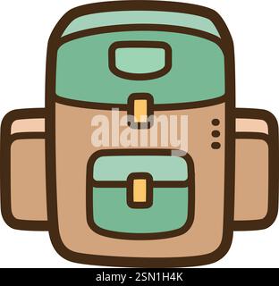 Backpack vector doodle illustration and graphic. Part of travel category. Stock Vector