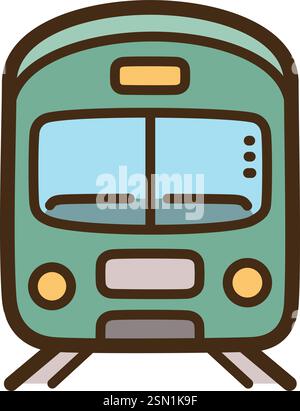 Train vector doodle illustration and graphic. Part of travel category. Stock Vector