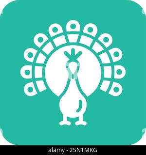 Peacock Vector Icon Design Illustration Stock Vector