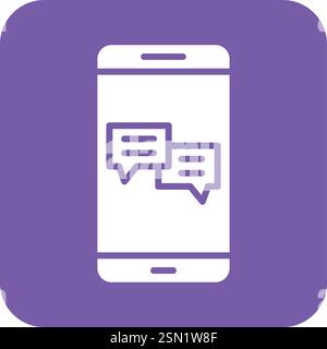Mobile chat Vector Icon Design Illustration Stock Vector