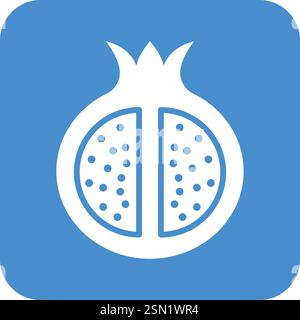 Pomegranate Vector Icon Design Illustration Stock Vector