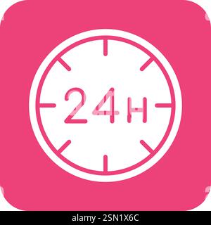 24 hours Vector Icon Design Illustration Stock Vector