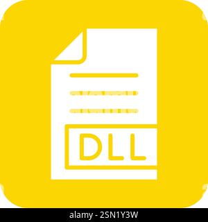 DLL Vector Icon Design Illustration Stock Vector