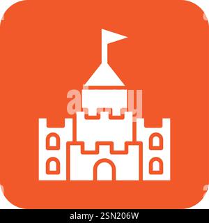 Sand castle Vector Icon Design Illustration Stock Vector