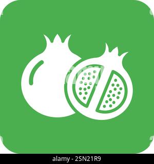 Pomegranate Vector Icon Design Illustration Stock Vector
