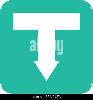 T junction Vector Icon Design Illustration Stock Vector