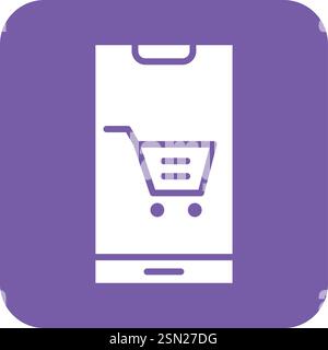 Mobile Shopping Vector Icon Design Illustration Stock Vector