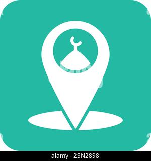Mosque location Vector Icon Design Illustration Stock Vector