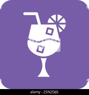 Cocktail Vector Icon Design Illustration Stock Vector
