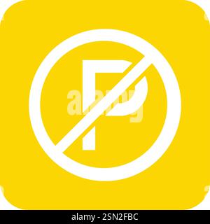 No parking Vector Icon Design Illustration Stock Vector