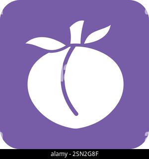 Peach Vector Icon Design Illustration Stock Vector