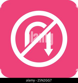 No u turn Vector Icon Design Illustration Stock Vector