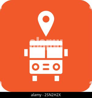 Bus station Vector Icon Design Illustration Stock Vector