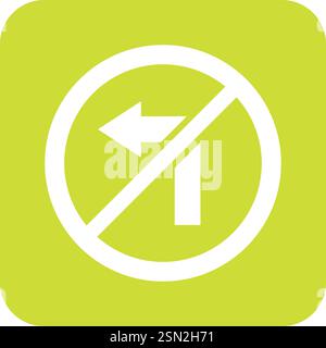 No turn left Vector Icon Design Illustration Stock Vector