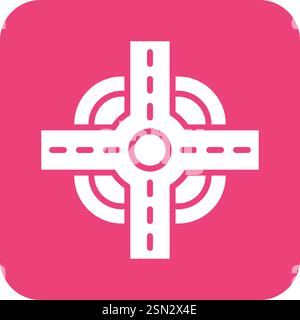 Road intersection Vector Icon Design Illustration Stock Vector