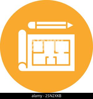 Blueprint Vector Icon Design Illustration Stock Vector
