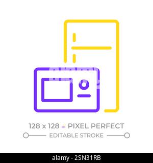 Upgraded appliance pixel perfect two color line icon Stock Vector