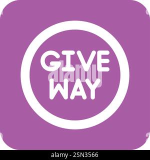 Give way Vector Icon Design Illustration Stock Vector