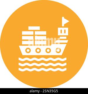Cargo ship Vector Icon Design Illustration Stock Vector