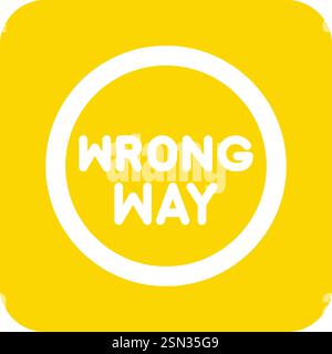 Wrong way Vector Icon Design Illustration Stock Vector